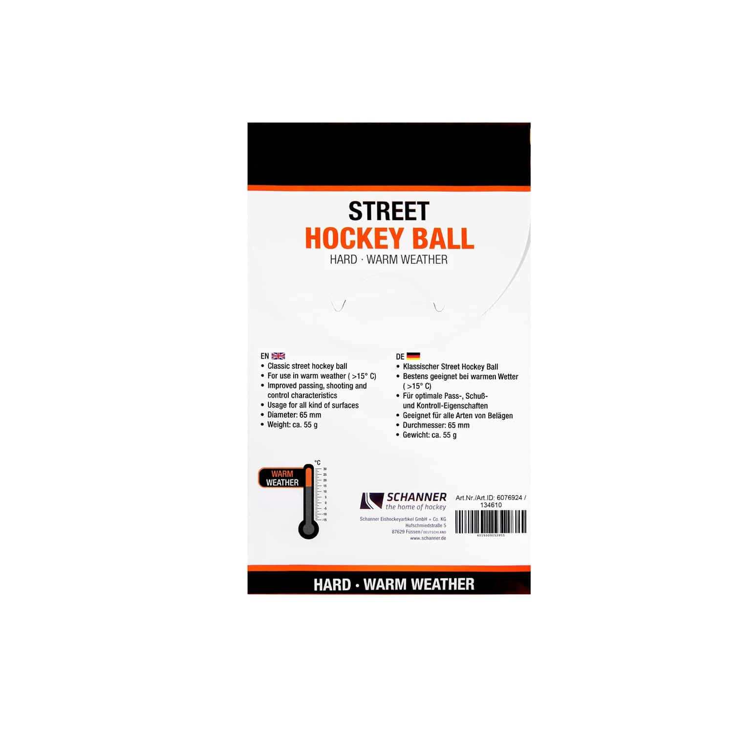 RH Ball Base Streethockey hart orange - Paper Box 